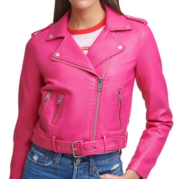 Motorcycle Jacket Levi Leather Jacket Women XL Women's Levis Faux